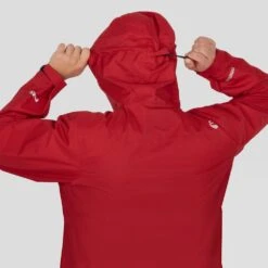 NRS Men's Teeko Rain Jacket -Outdoor Sports 20040 01 Red Model Hood 102121 1000x1000