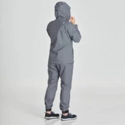 NRS Women's Teeko Rain Jacket -Outdoor Sports 20043 01 Gray Model Back 070821 1000x1000