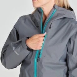 NRS Women's Teeko Rain Jacket -Outdoor Sports 20043 01 Gray Model Pocket 070821 1000x1000