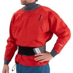 NRS Men's Flux Dry Top - Closeout -Outdoor Sports 22515 05 Salsa Model Front 062120 1000x1000