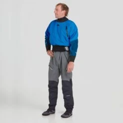 NRS Men's Flux Dry Top -Outdoor Sports 22515 06 Blue Model Front 062822 1000x1000