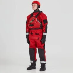 NRS Extreme SAR Dry Suit 28 NRS Extreme SAR Dry Suit -Outdoor Sports 22529 04 Red Model LeftPFD 111021 1000x1000