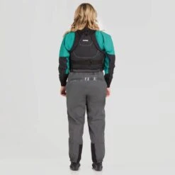 NRS Women's Crux Dry Suit 39 NRS Women's Crux Dry Suit -Outdoor Sports 22532 05 Jade Model BackPFD 061722 1000x1000