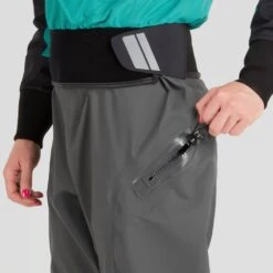 NRS Women's Crux Dry Suit 34 NRS Women's Crux Dry Suit -Outdoor Sports 22532 05 Jade Model ReliefZipper 061722 1000x1000