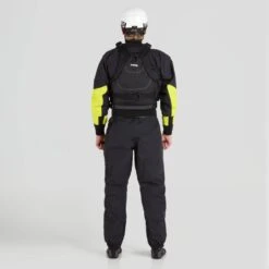 NRS Men's Crux Dry Suit 37 NRS Men's Crux Dry Suit -Outdoor Sports 22533 05 Black Model BackPFD 062822 1000x1000