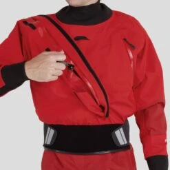 NRS Men's Crux Dry Suit 38 NRS Men's Crux Dry Suit -Outdoor Sports 22533 05 Red Model EntryZipper 062822 1000x1000