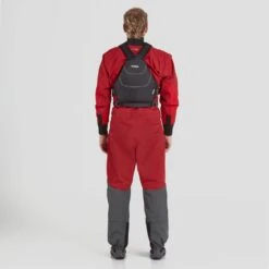 NRS Men's Explorer Semi-Dry Suit 25 NRS Men's Explorer Semi-Dry Suit -Outdoor Sports 22534 04 Red Model BackPFD 062822 1000x1000