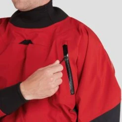 NRS Men's Pivot Dry Suit -Outdoor Sports 22536 03 Red Model ChestPocket 062822 1000x1000