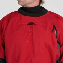 NRS Men's Pivot Dry Suit -Outdoor Sports 22536 03 Red Model NeckDrain 062822 1000x1000