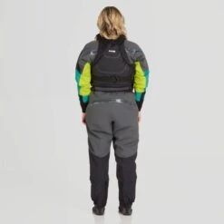 NRS Women's Pivot Dry Suit 33 NRS Women's Pivot Dry Suit -Outdoor Sports 22537 03 JadeLime Model BackPFD 061722 1000x1000