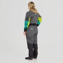 NRS Women's Pivot Dry Suit 20 NRS Women's Pivot Dry Suit -Outdoor Sports 22537 03 JadeLime Model Back 061722 1000x1000