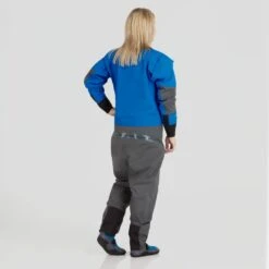 NRS Women's Explorer Semi-Dry Suit 16 NRS Women's Explorer Semi-Dry Suit -Outdoor Sports 22538 02 Blue Model Back 061722 1000x1000