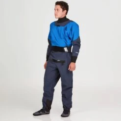 NRS Men's Axiom GORE-TEX Pro Dry Suit -Outdoor Sports 22550 01 Blue Model Front 092821 1000x1000