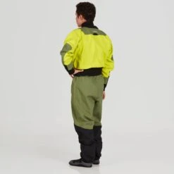 NRS Men's Axiom GORE-TEX Pro Dry Suit -Outdoor Sports 22550 01 Chartreuse Model Back 092821 1000x1000