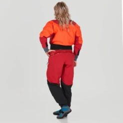 NRS Women's Axiom GORE-TEX Pro Dry Suit -Outdoor Sports 22551 01 PoppyVino Model Back 092121 1000x1000