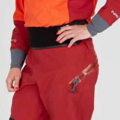 NRS Women's Axiom GORE-TEX Pro Dry Suit -Outdoor Sports 22551 01 PoppyVino Model Detail 092121 1000x1000
