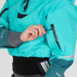 NRS Women's Navigator GORE-TEX Pro Semi-Dry Suit -Outdoor Sports 22554 01 Aqua Model Zipper 092421 1000x1000