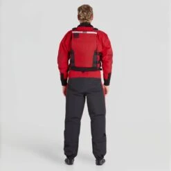 NRS Men's Foray Dry Suit 35 NRS Men's Foray Dry Suit -Outdoor Sports 22555 01 Red Model BackPFD 062822 1000x1000