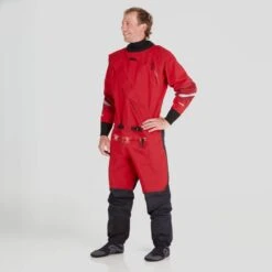 NRS Men's Foray Dry Suit 24 NRS Men's Foray Dry Suit -Outdoor Sports 22555 01 Red Model Front 062822 1000x1000