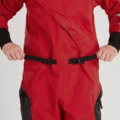 NRS Women's Foray Dry Suit -Outdoor Sports 22556 01 Red Model Waist 061722 1000x1000