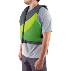 NRS Crew Universal PFD -Outdoor Sports 40003 03 Green Model Angle 011019 1000x1000