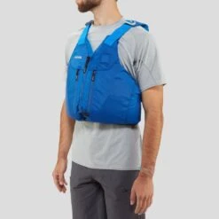 NRS Clearwater Mesh Back PFD -Outdoor Sports 40007 04 Blue Model Left 062119 1000x1000
