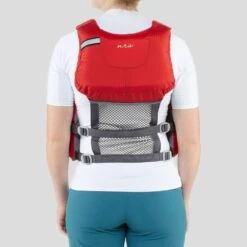 NRS Clearwater Mesh Back PFD -Outdoor Sports 40007 04 Red Model Back 0061522 1000x1000