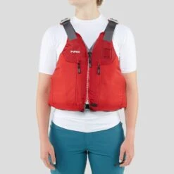 NRS Clearwater Mesh Back PFD -Outdoor Sports 40007 04 Red Model Front 061522 1000x1000