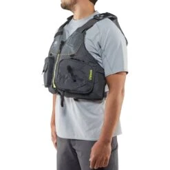 NRS Chinook Fishing PFD - Closeout -Outdoor Sports 40009 04 Charcoal Model Left 100418 1000x1000