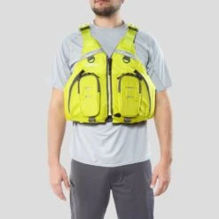 NRS CVest Mesh Back PFD -Outdoor Sports 40028 02 Lime MaleModel Front 061622 1000x1000