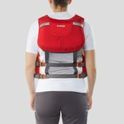 NRS CVest Mesh Back PFD -Outdoor Sports 40028 02 Red FemaleModel Back 061622 1000x1000
