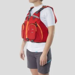 NRS CVest Mesh Back PFD -Outdoor Sports 40028 02 Red FemaleModel Left 061622 1000x1000