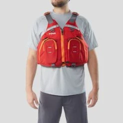 NRS CVest Mesh Back PFD -Outdoor Sports 40028 02 Red MaleModel Front 061622 1000x1000