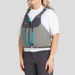 NRS Women's Zoya Mesh Back PFD -Outdoor Sports 40029 03 Silver Model Left 041522 1000x1000