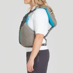 NRS Women's Zoya Mesh Back PFD -Outdoor Sports 40029 03 Silver Model Side 041522 1000x1000