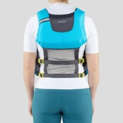 NRS Women's Zoya Mesh Back PFD -Outdoor Sports 40029 03 Teal Model Back 061522 1000x1000