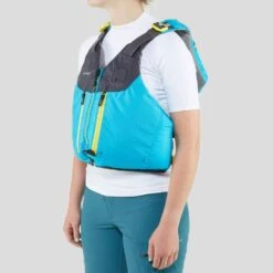 NRS Women's Zoya Mesh Back PFD -Outdoor Sports 40029 03 Teal Model Left 061522 1000x1000