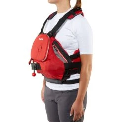 NRS Zen Rescue PFD 27 NRS Zen Rescue PFD -Outdoor Sports 40030 02 Red Model Left 071818 1000x1000