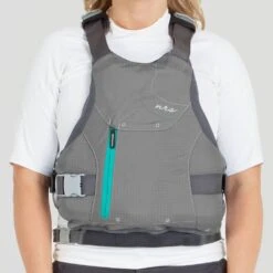 NRS Women's Siren PFD -Outdoor Sports 40036 04 Silver Model FrontCrop 041522 1000x1000