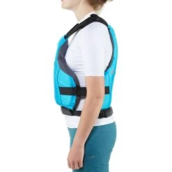 NRS Ion PFD - Closeout -Outdoor Sports 40056 02 Teal Model Side 070819 1000x1000