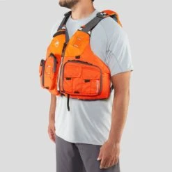 NRS Chinook OS Fishing PFD -Outdoor Sports 40071 01 Orange Model Left 062722 1000x1000