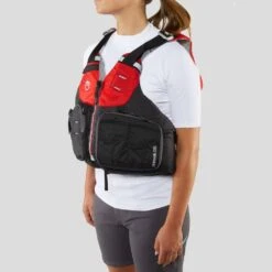 NRS Chinook OS Fishing PFD -Outdoor Sports 40071 01 Red Model Left 062722 1000x1000