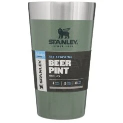 Stanley Adventure Stacking Beer Pint | NRS -Outdoor Sports 71328 01 HammertoneGreen 16oz package 012220 1000x1000